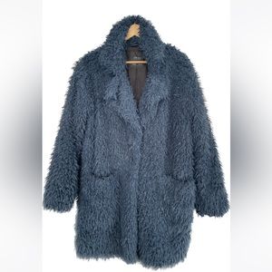 Zara blue faux fur